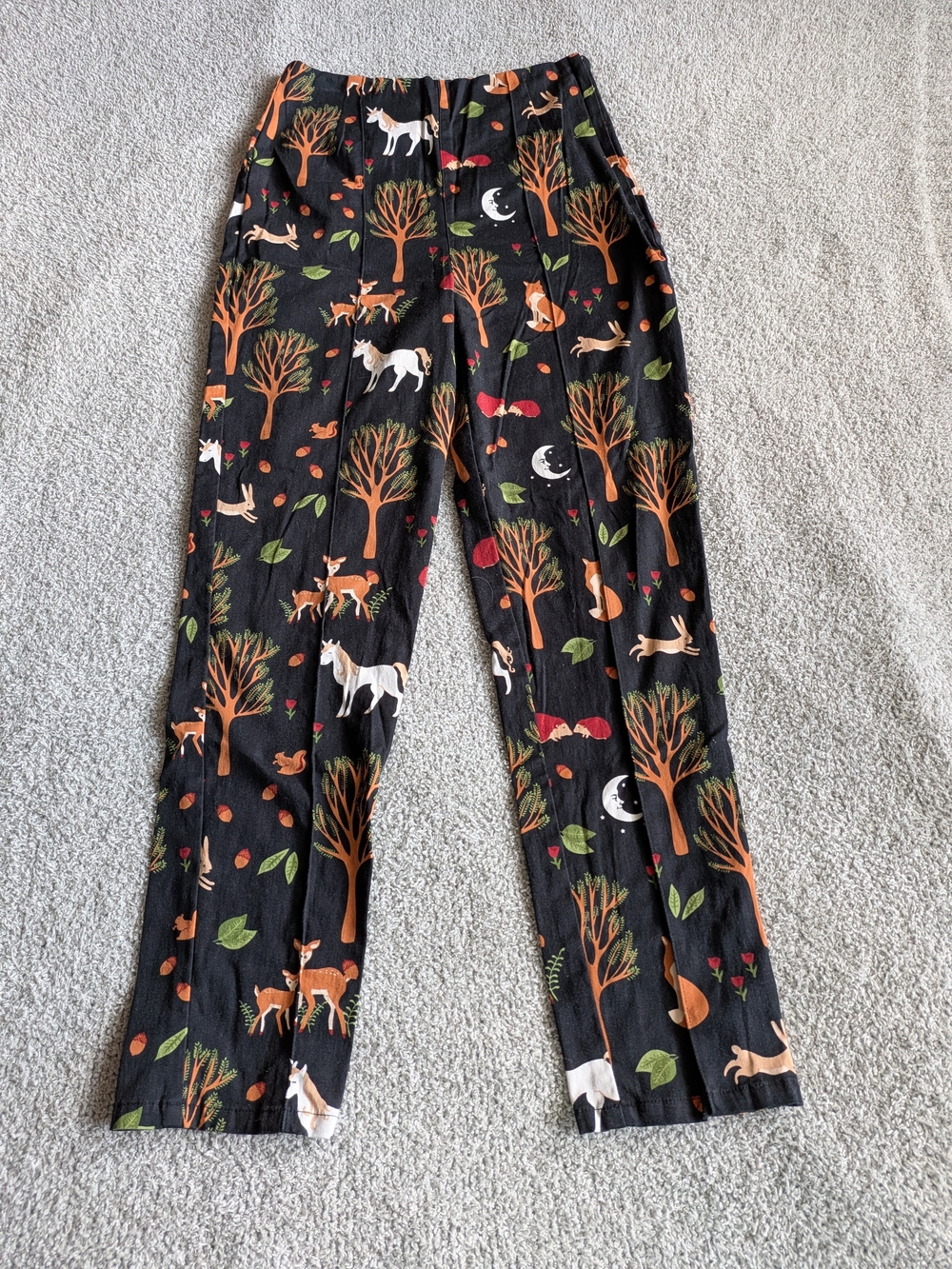 🌼B2G1🌼 Collectif Black Ankle Pants with Woodland Animal Print